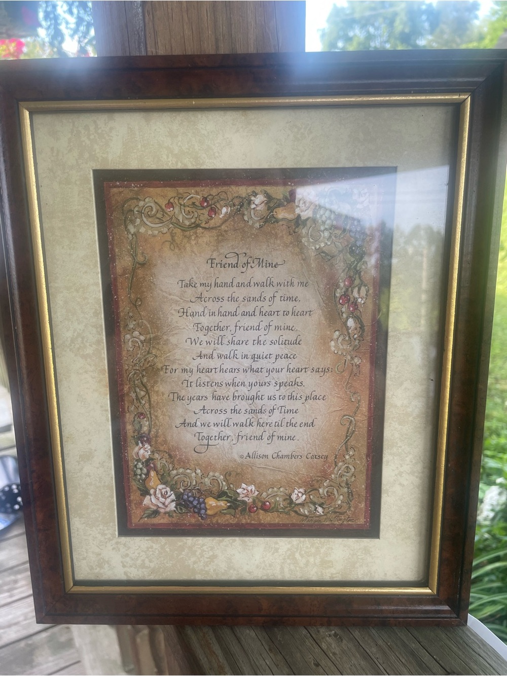 Home Interior “Friend of Mine” Framed Wall Art Allison Chambers Caxsey